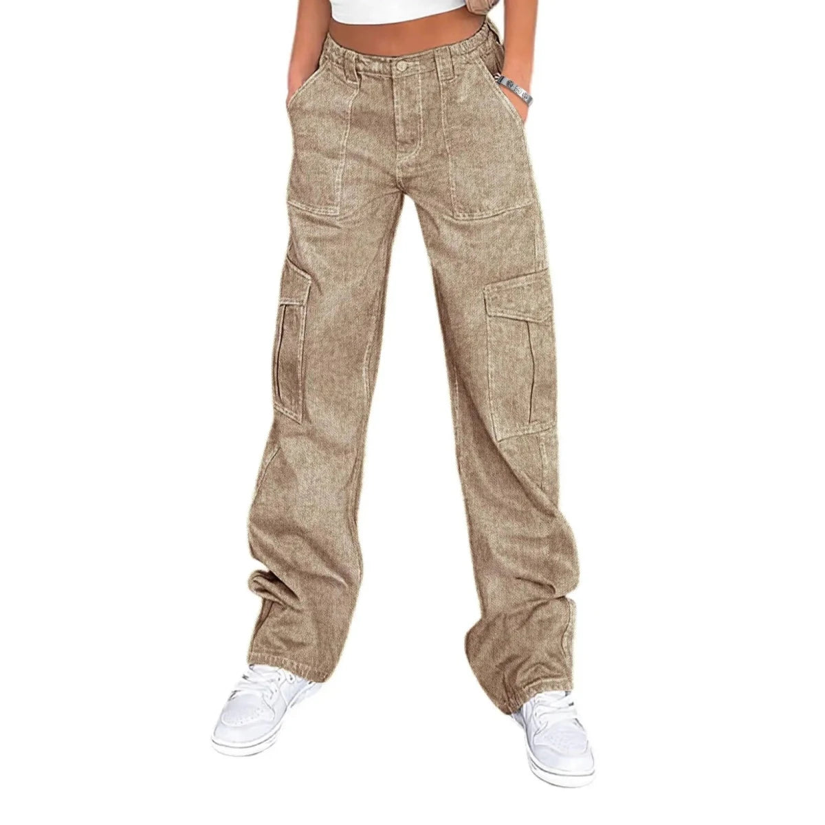 Edgy Cargo Wide Leg Pants