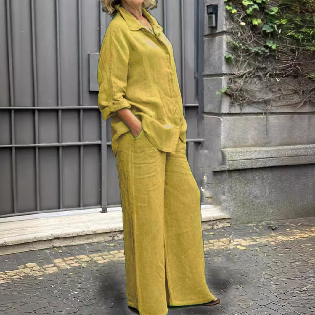 Long Sleeve Wide Leg Trouser Sets