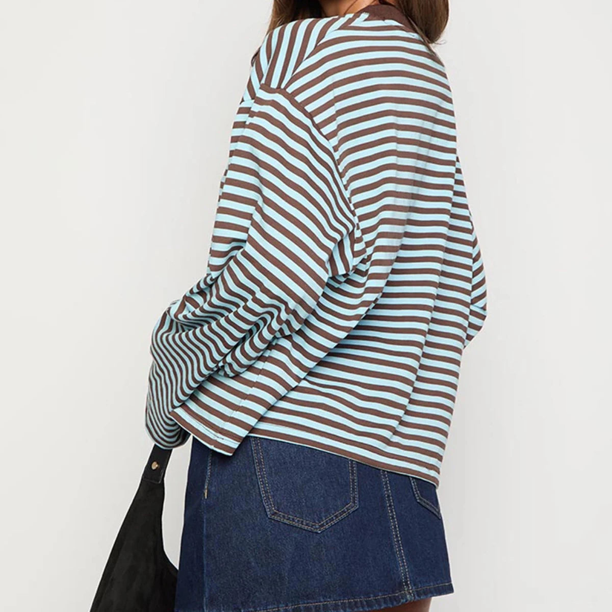 Relaxed Striped Drop Shoulder Top