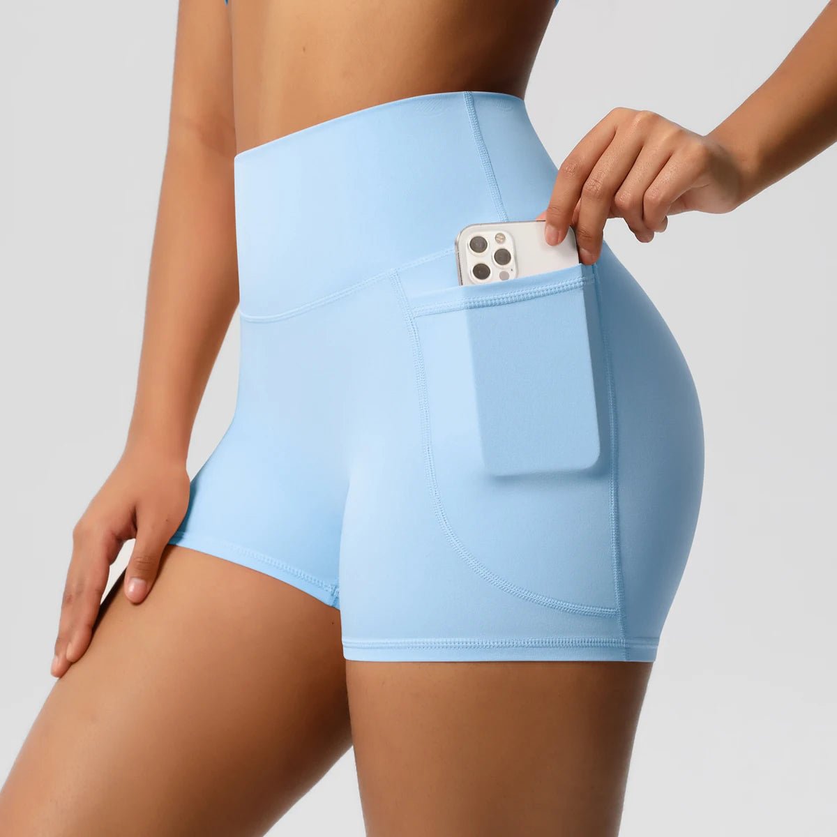High Waist Pocketed Yoga Shorts