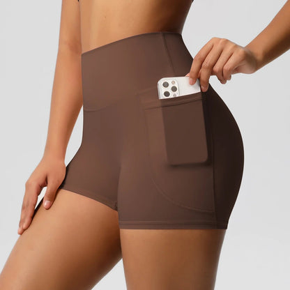 High Waist Pocketed Yoga Shorts