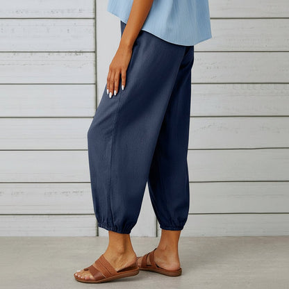 Waist Straight Casual Trousers