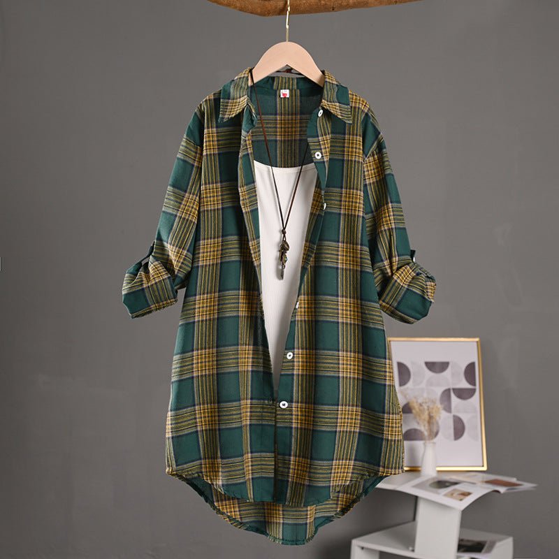 Checked Long Sleeve Fashion Shirts