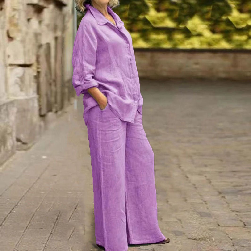 Long Sleeve Wide Leg Trouser Sets
