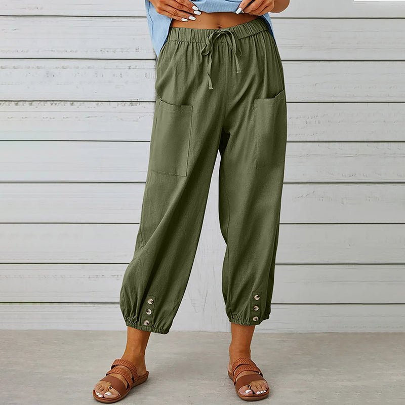 Waist Straight Casual Trousers
