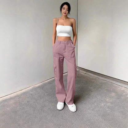Edgy Cargo Wide Leg Pants