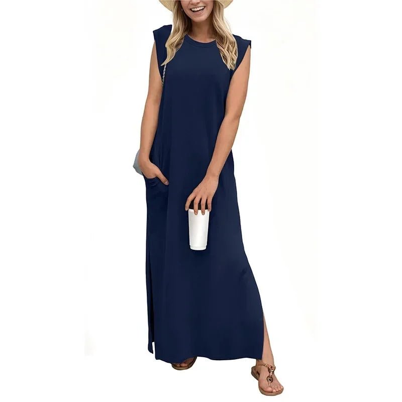 Casual Sleeveless Slit Maxi Dress