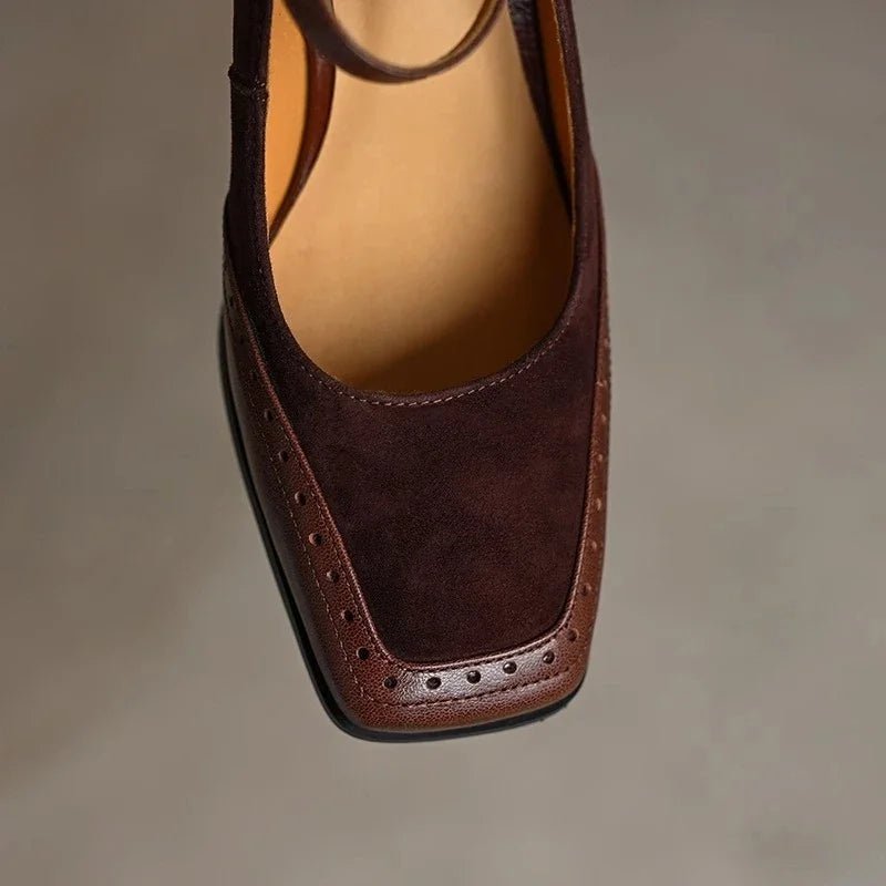 Elegant Vintage Block Heel Pump Shoes