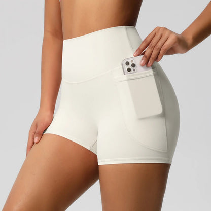High Waist Pocketed Yoga Shorts