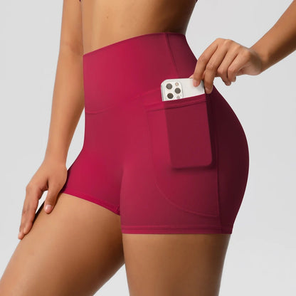 High Waist Pocketed Yoga Shorts