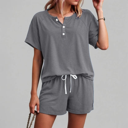 Linen Style Shirt and Shorts Set