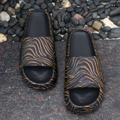Double Buckle Platform Slippers