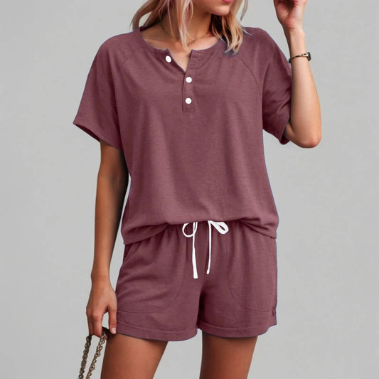 Linen Style Shirt and Shorts Set