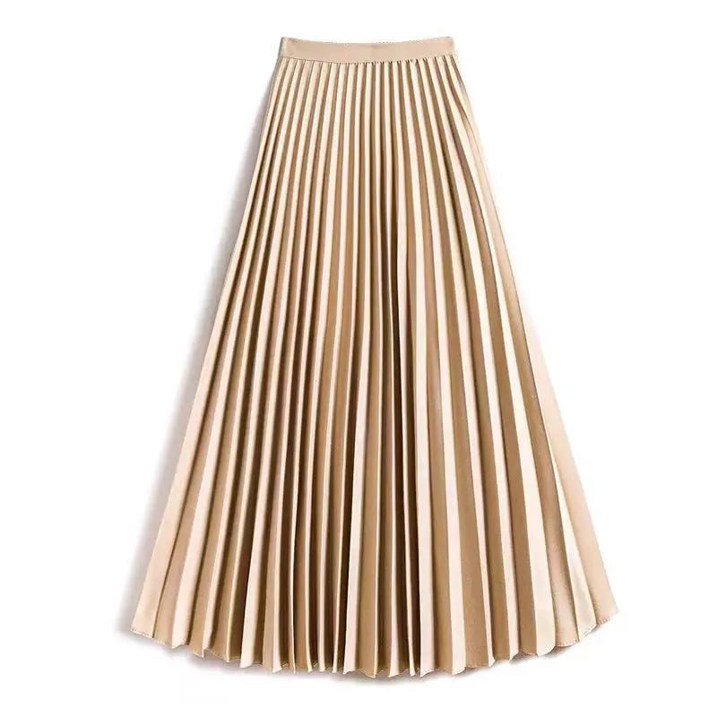 Airy Pleated High Waist Midi Skirt
