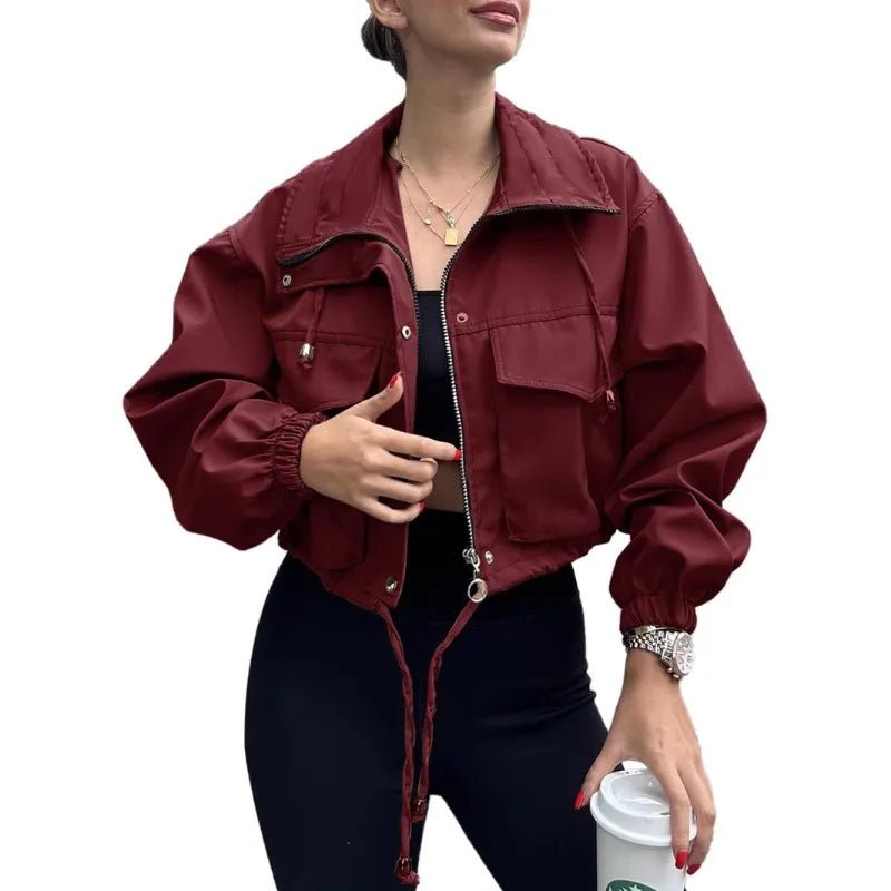 Sleek Cropped Trench Jacket