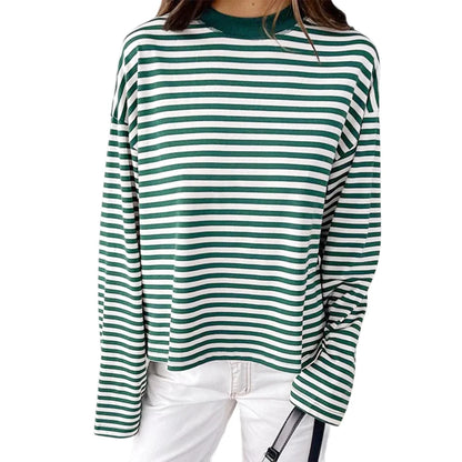 Relaxed Striped Drop Shoulder Top