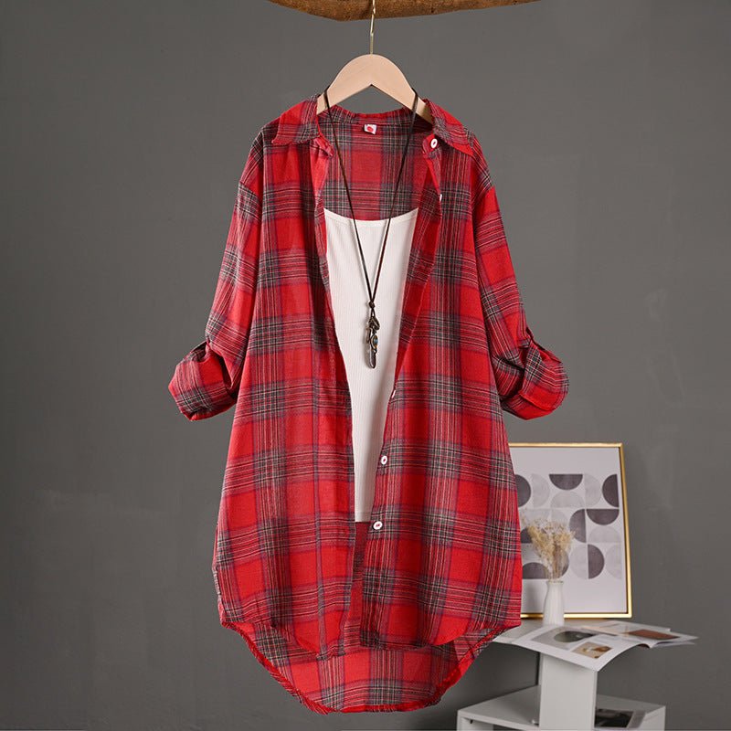 Checked Long Sleeve Fashion Shirts