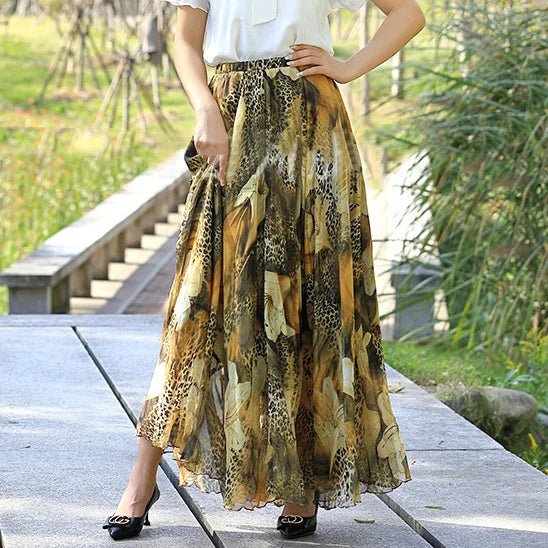 Airy Chiffon Floral Maxi Skirt