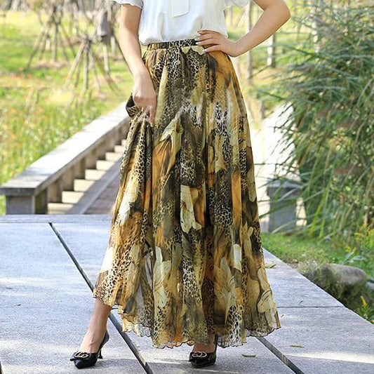 Airy Chiffon Floral Maxi Skirt