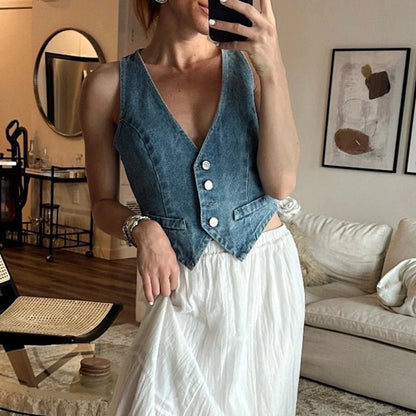 Strukturierte Jeansweste