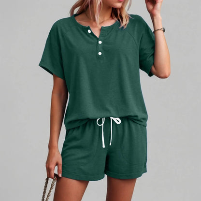 Linen Style Shirt and Shorts Set