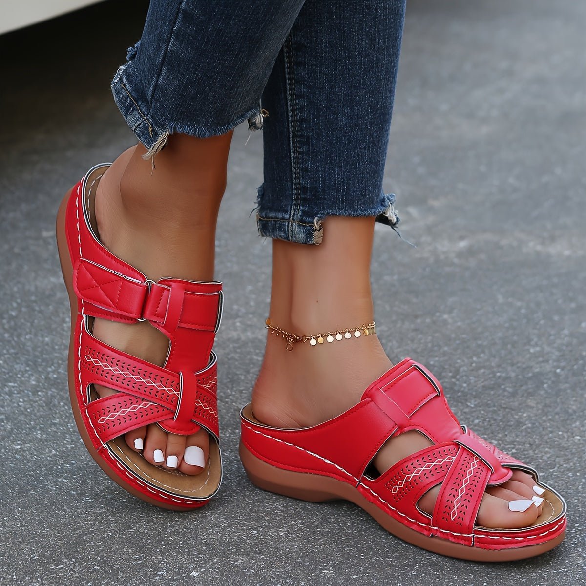 Vintage Open Toe Platform Sandals