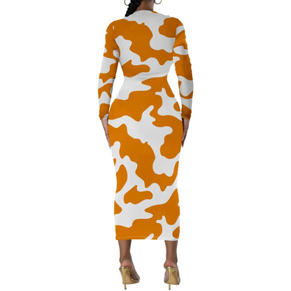 Bold Cow Print Bodycon Dress
