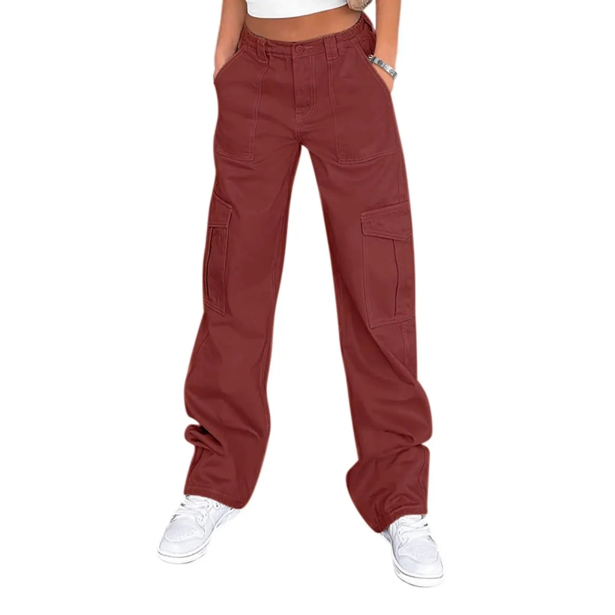 Edgy Cargo Wide Leg Pants