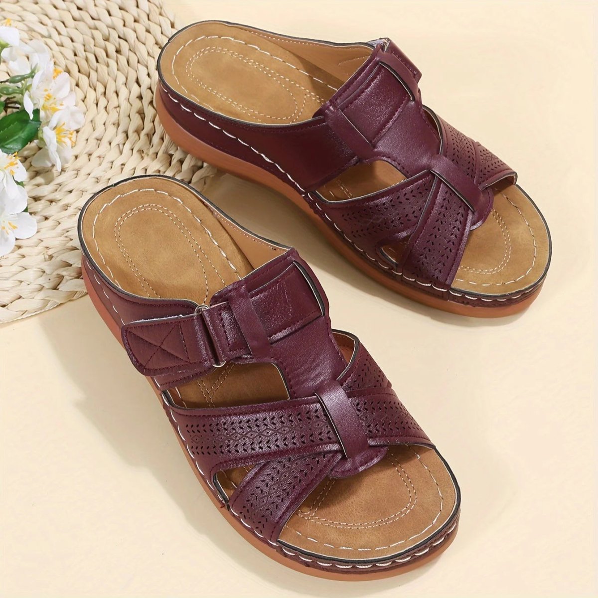 Vintage Open Toe Platform Sandals