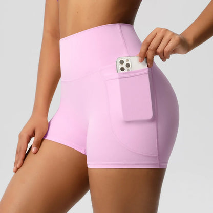 High Waist Pocketed Yoga Shorts
