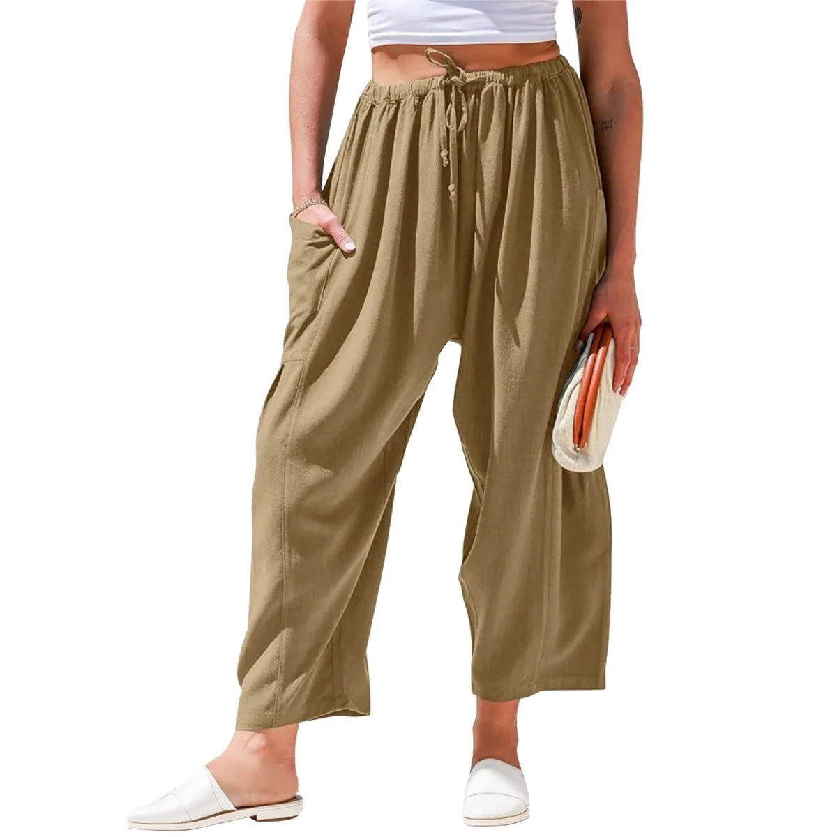 Breathable Linen Wide Leg Pants