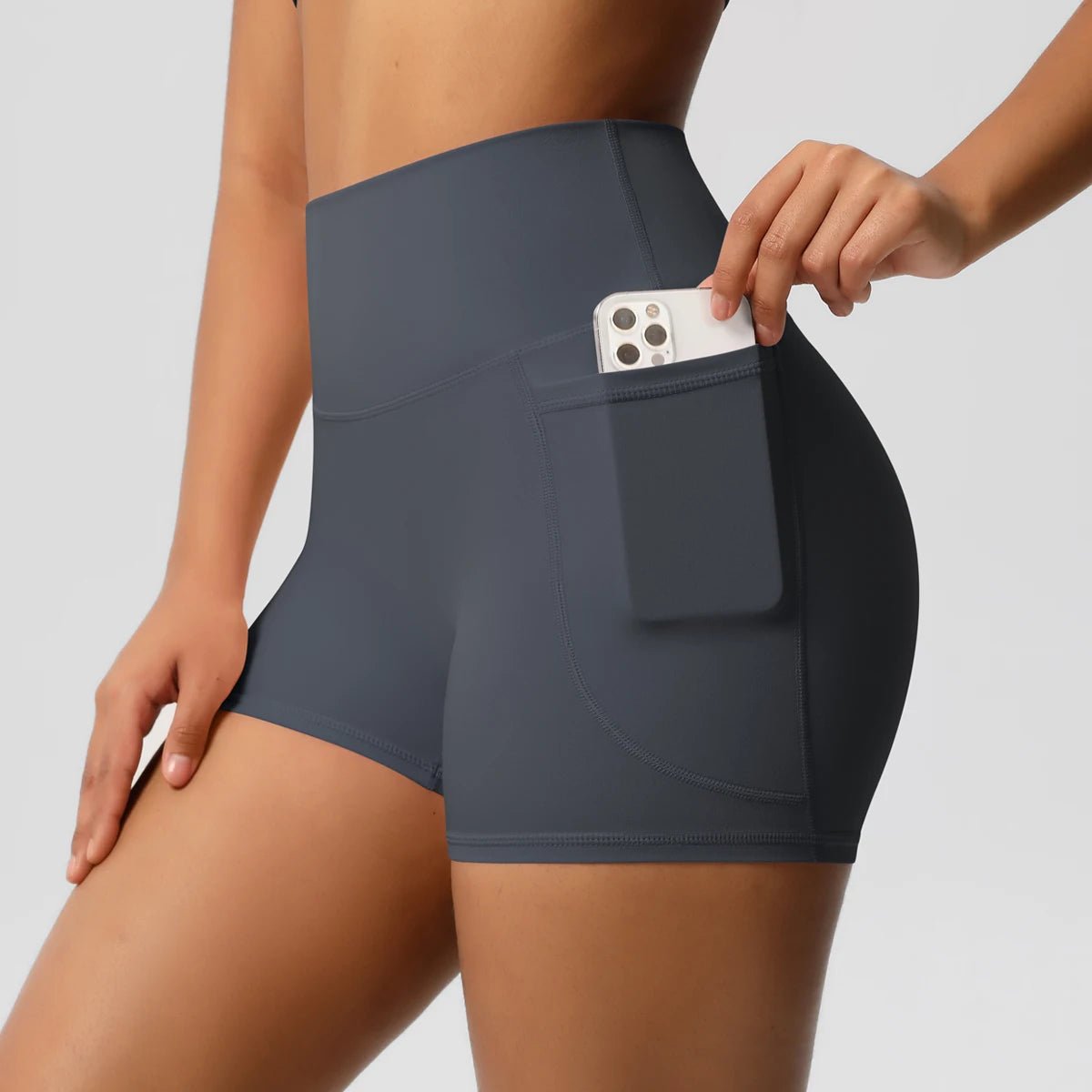 High Waist Pocketed Yoga Shorts