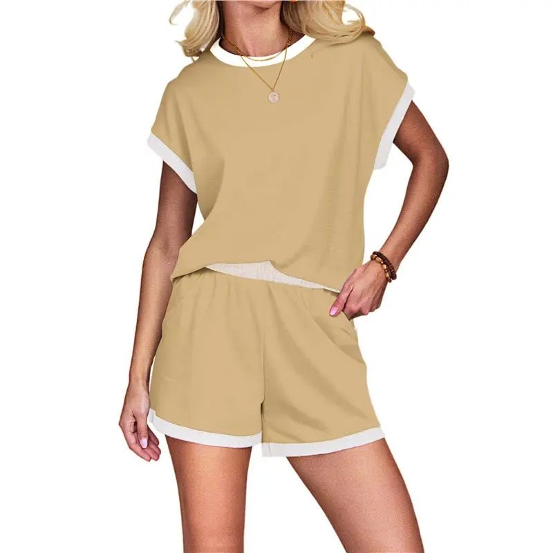 Knit T Shirt And Shorts Lounge Set