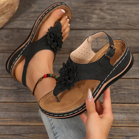 Floral Platform Sandals