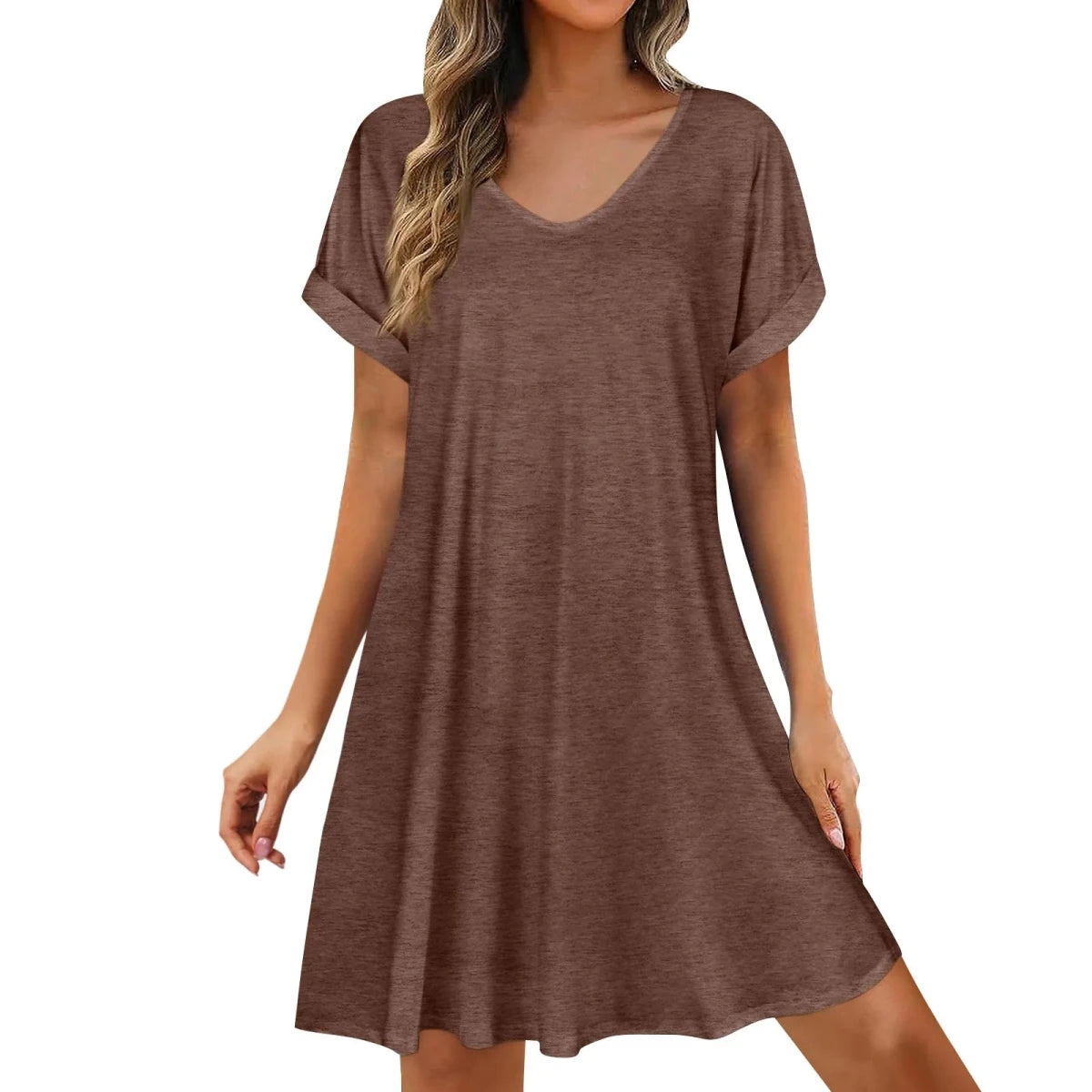 Casual Short Sleeve Swing Beach Dress
