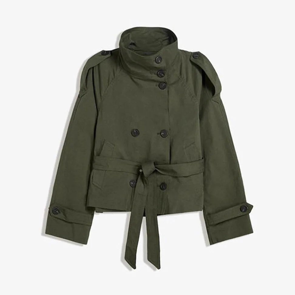 Sleek Double Breasted Trench Coat