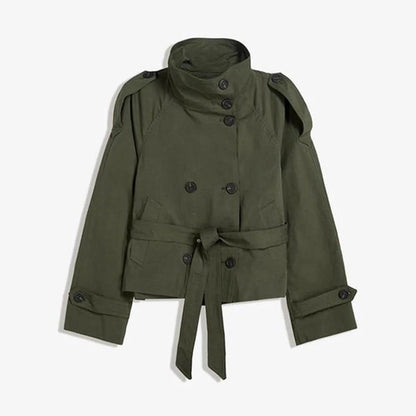 Sleek Double Breasted Trench Coat