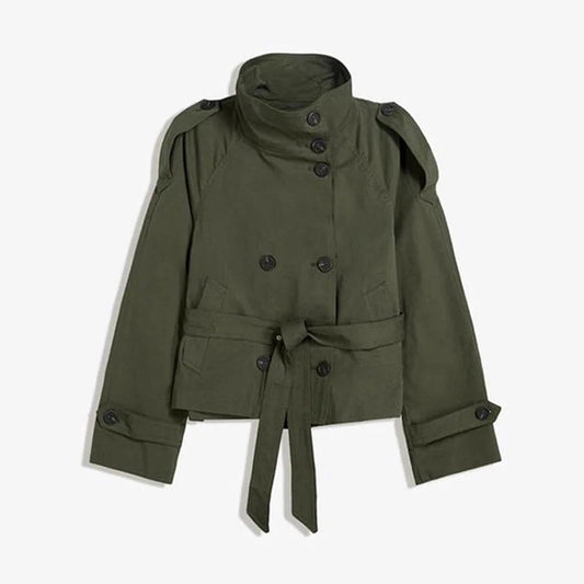 Sleek Double Breasted Trench Coat