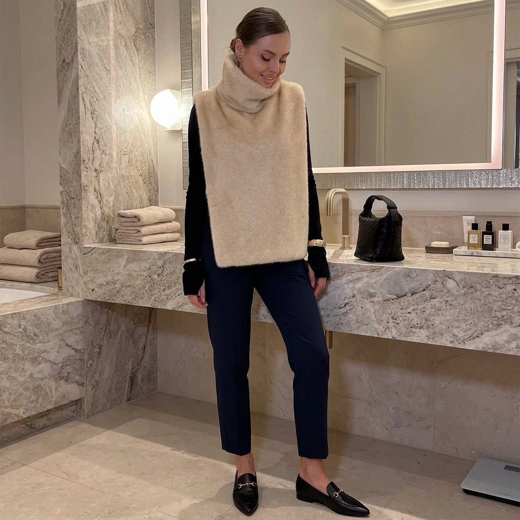 Romy | Women's Faux Fur Turtleneck Winter Vest
