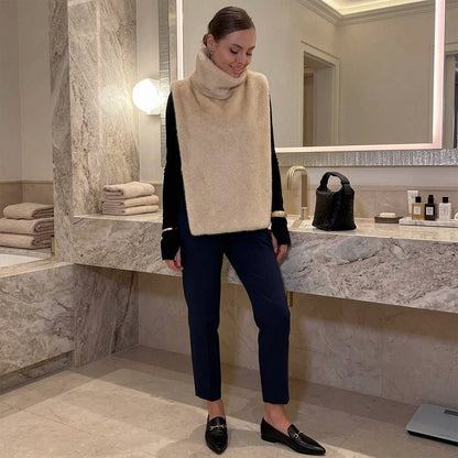 Romy | Women's Faux Fur Turtleneck Winter Vest