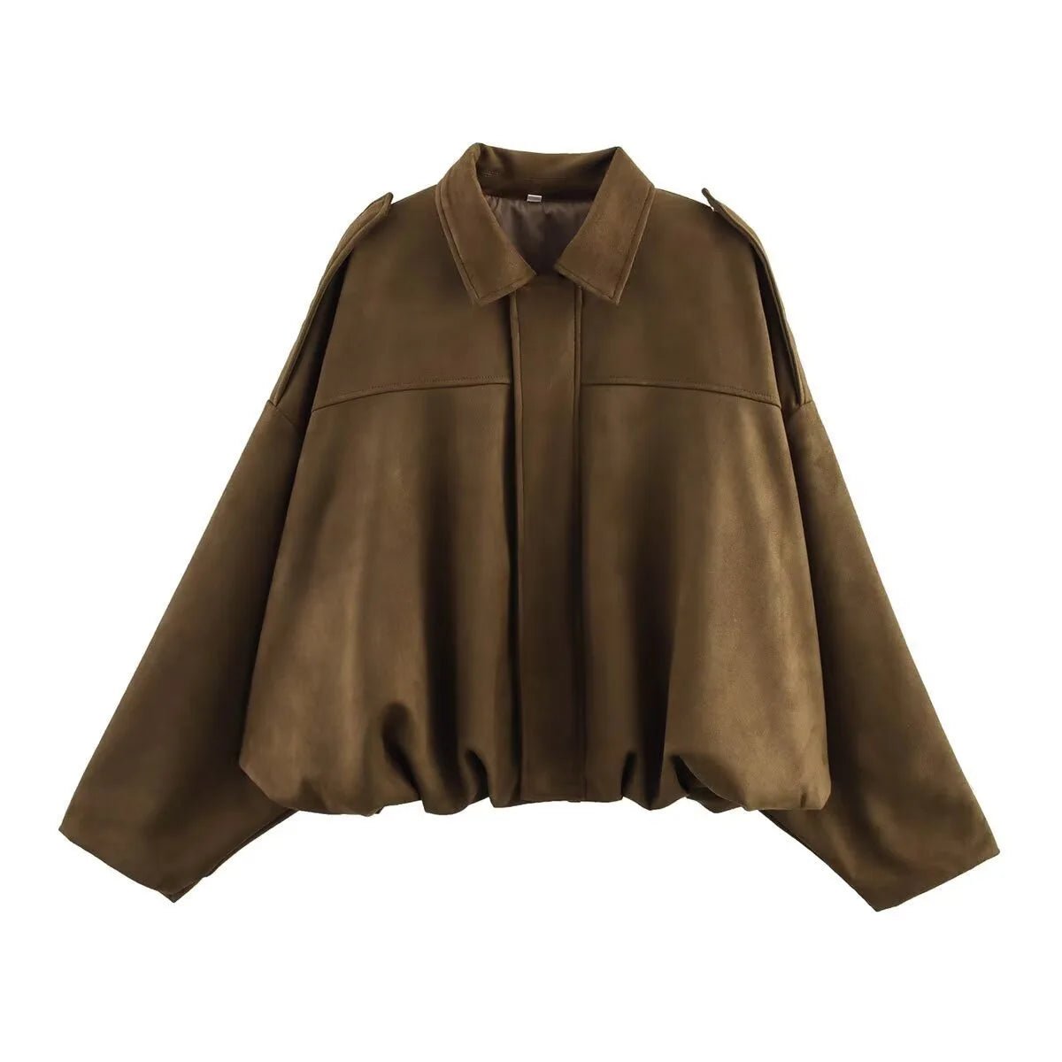 Bat Sleeve Zip Up Pilot Jacket Casual Style