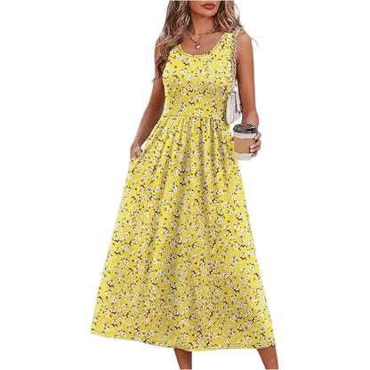 Retro Floral Loose Maxi Sundress