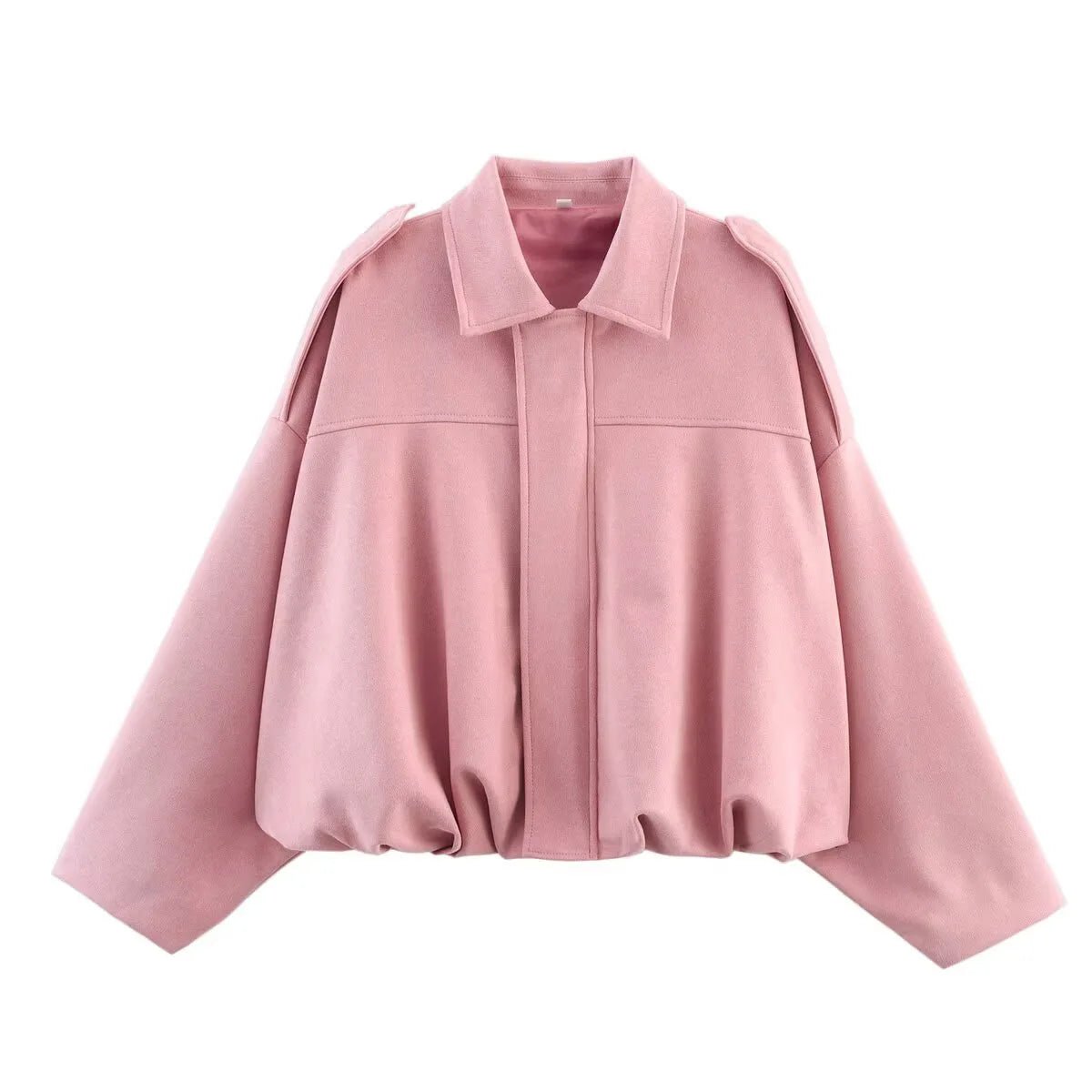 Bat Sleeve Zip Up Pilot Jacket Casual Style