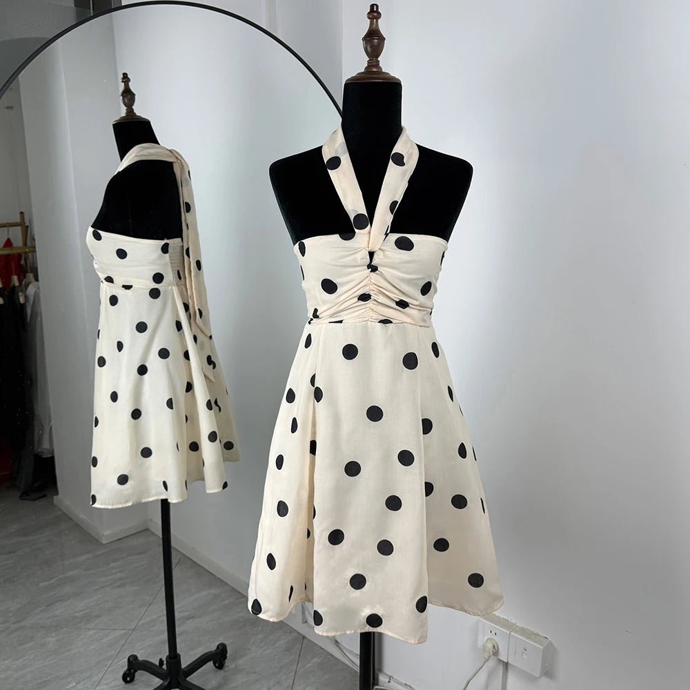 Polka Dot One Shoulder Mini Dress
