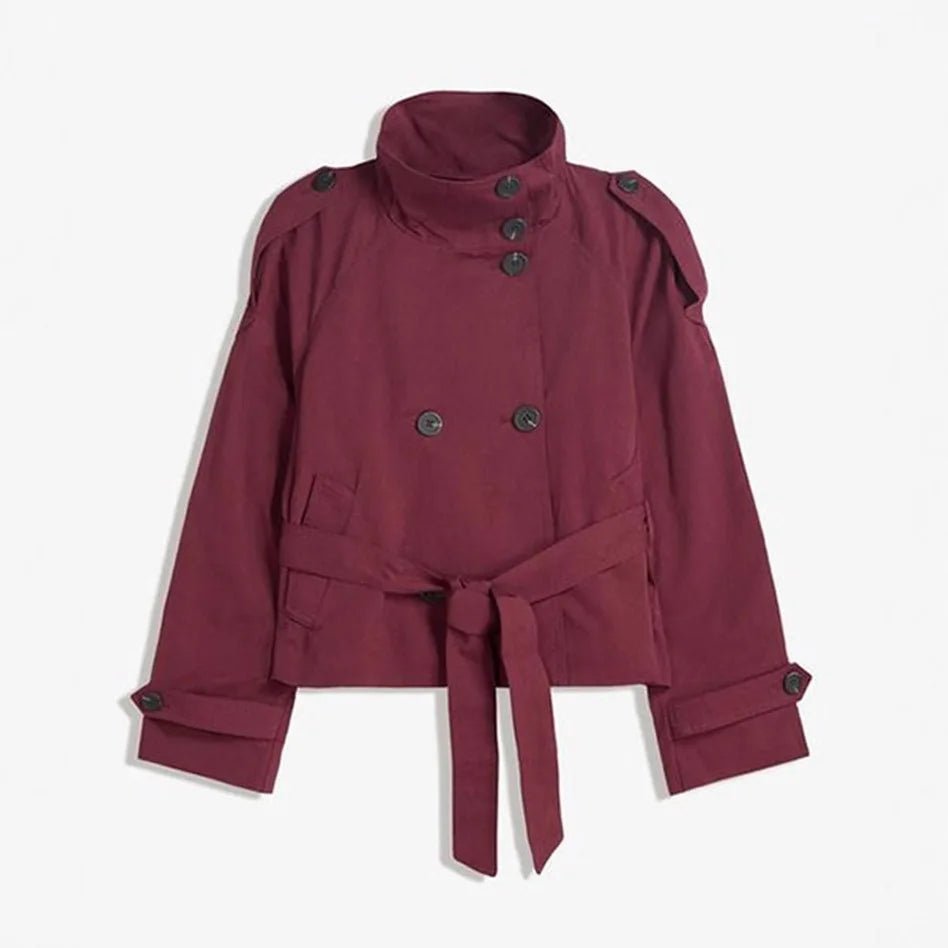 Sleek Double Breasted Trench Coat