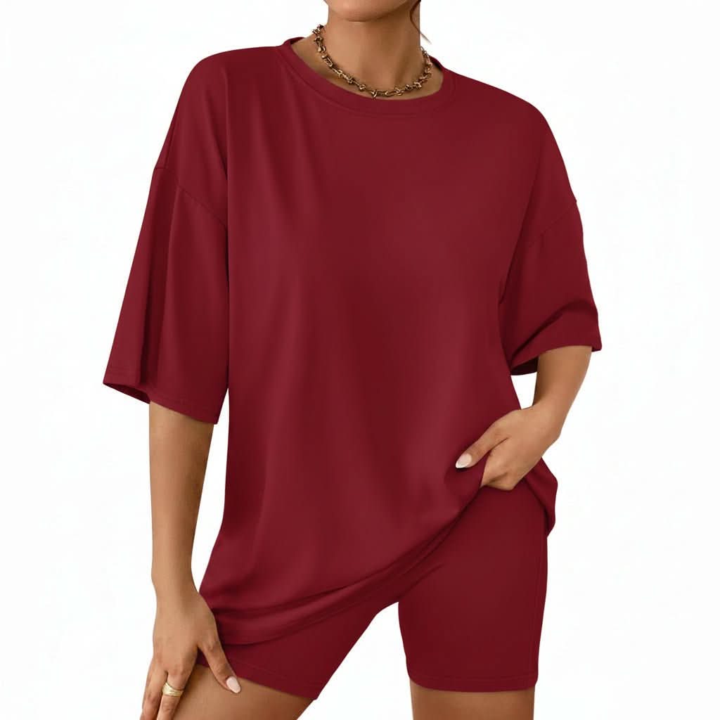 Oversized Tee And Biker Shorts Set