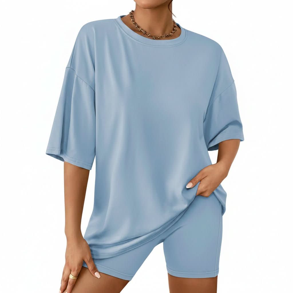 Oversized Tee And Biker Shorts Set