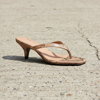 Scaled-Back Kitten Heel Pumps in Python Texture