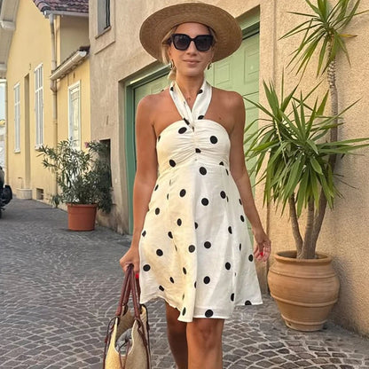 Polka Dot One Shoulder Mini Dress