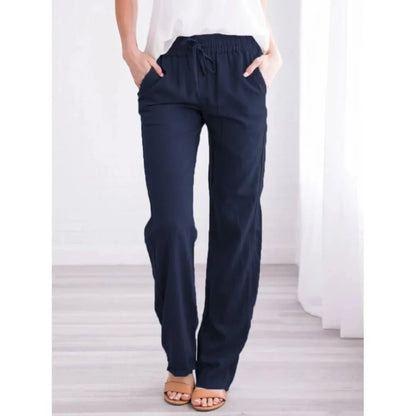 Airy Cotton Linen Drawstring Pants